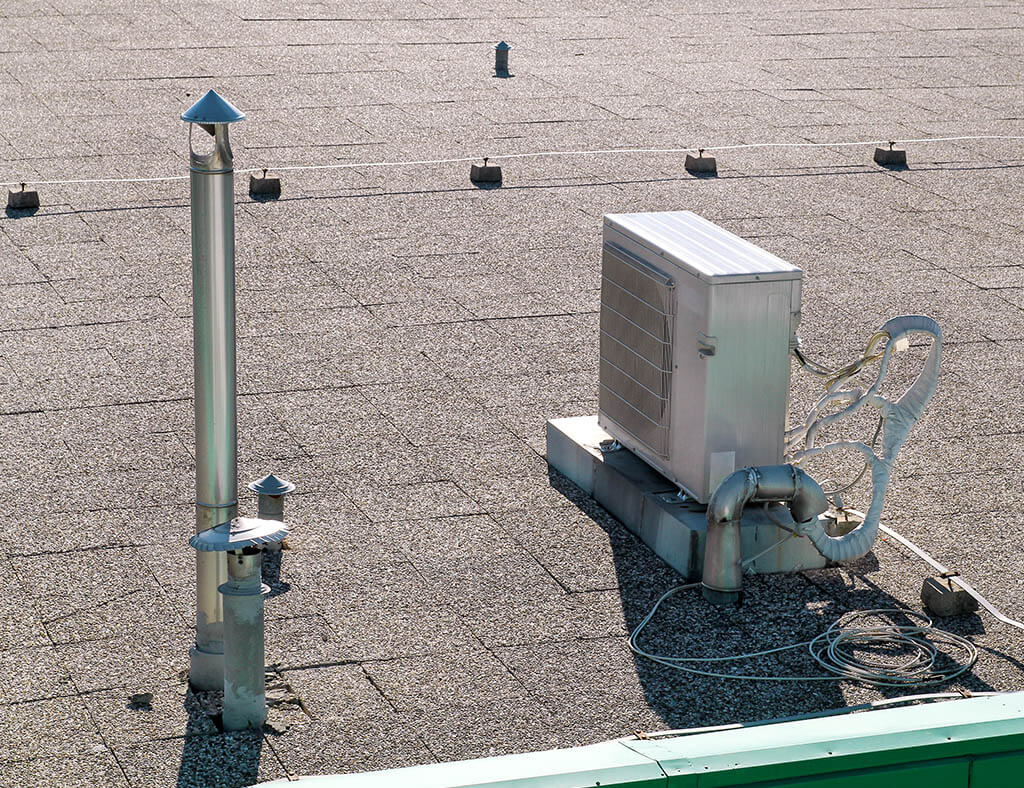 roof of an office building after a commercial roof repair in springfield il
