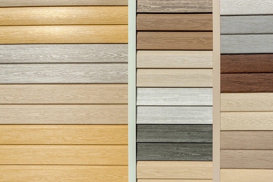 Different colors of siding side by side showing the different customizable options for your Chatham, IL home.