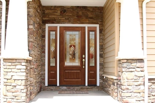 This is a photo of a new Provia Entry Door of a house in Rochester, IL that was installed by Sutton’s of Springfield, IL.