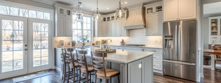 ProVia promo photo showcasing windows and doors from inside a luxurious kitchen – available from Sutton’s in Springfield IL